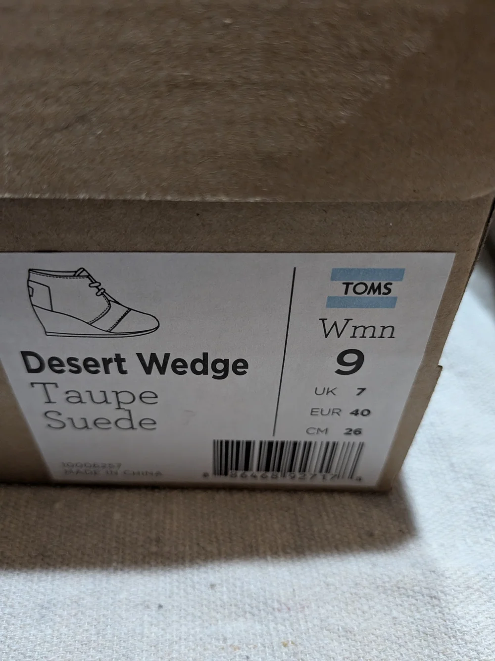 Toms Taupe Suede Wedge Ankle Boots